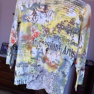 Artistic Print Long Sleeve Top